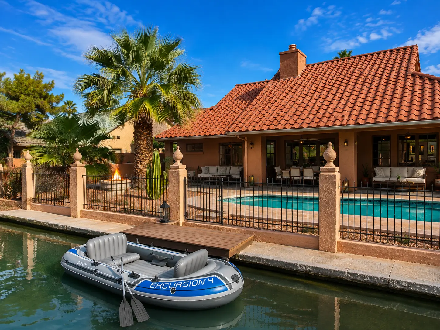 Lakeside Vista Villa — Pool, Fire Pit & Canal