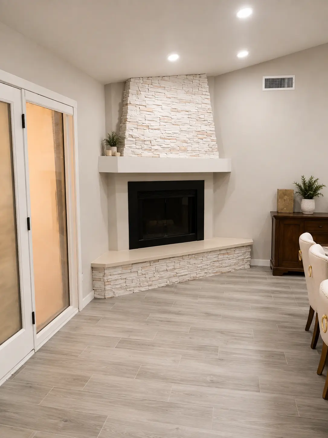 Fairway Vista Villa — Stone Fireplace