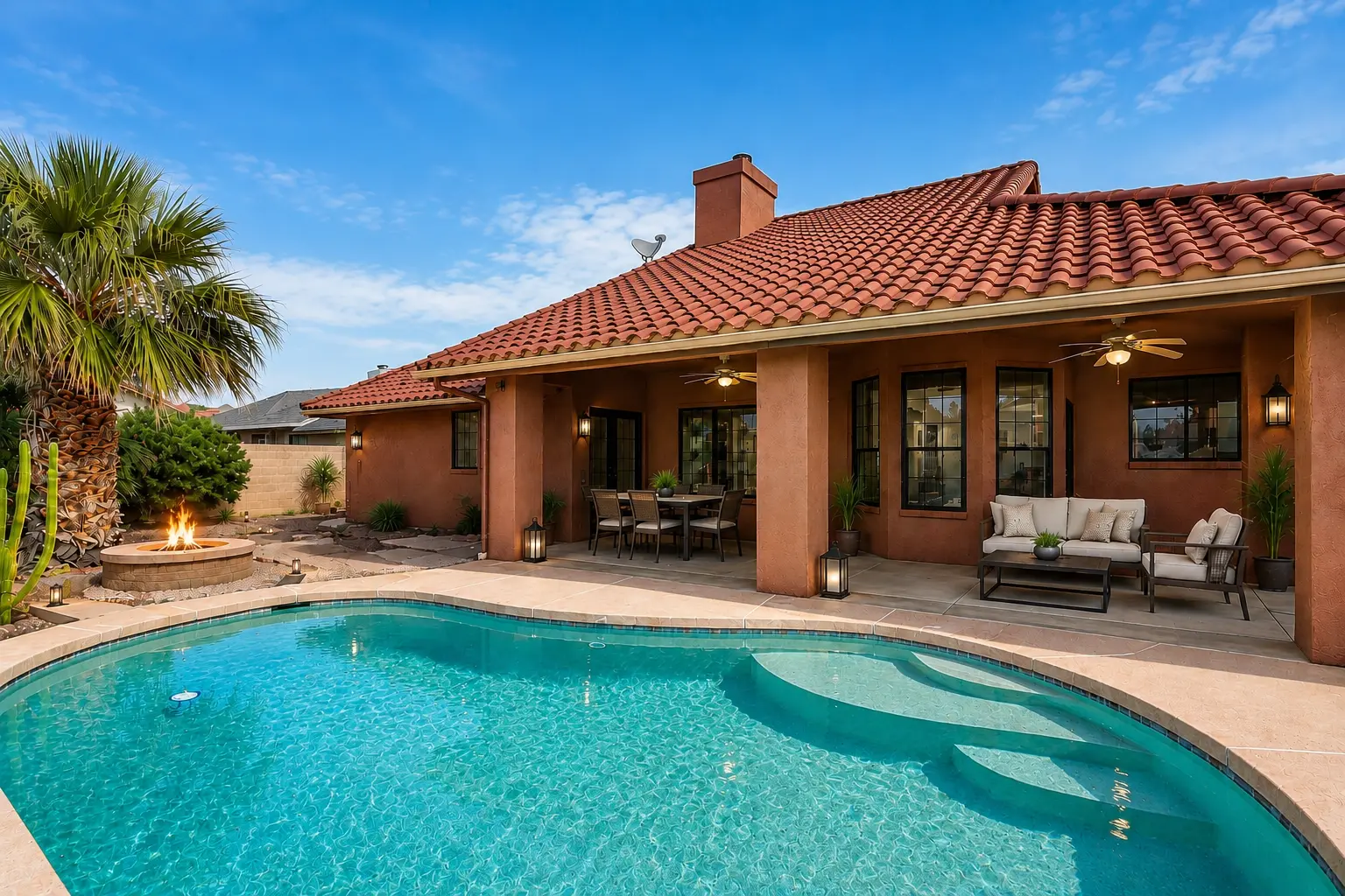 Lakeside Vista Villa — Pool & Fire Pit